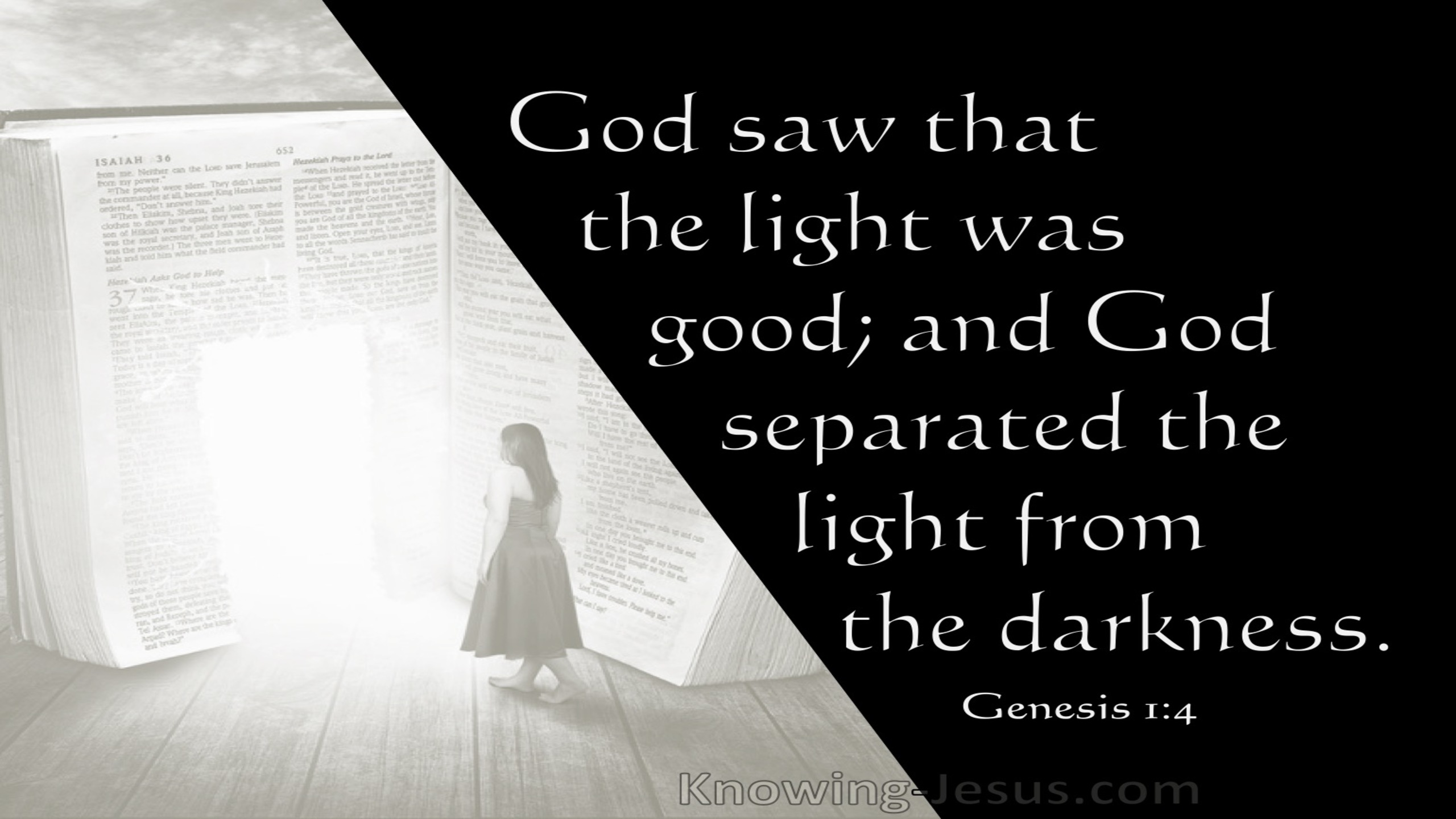 Genesis 1:4 God Saw The Light Was Good (gray)